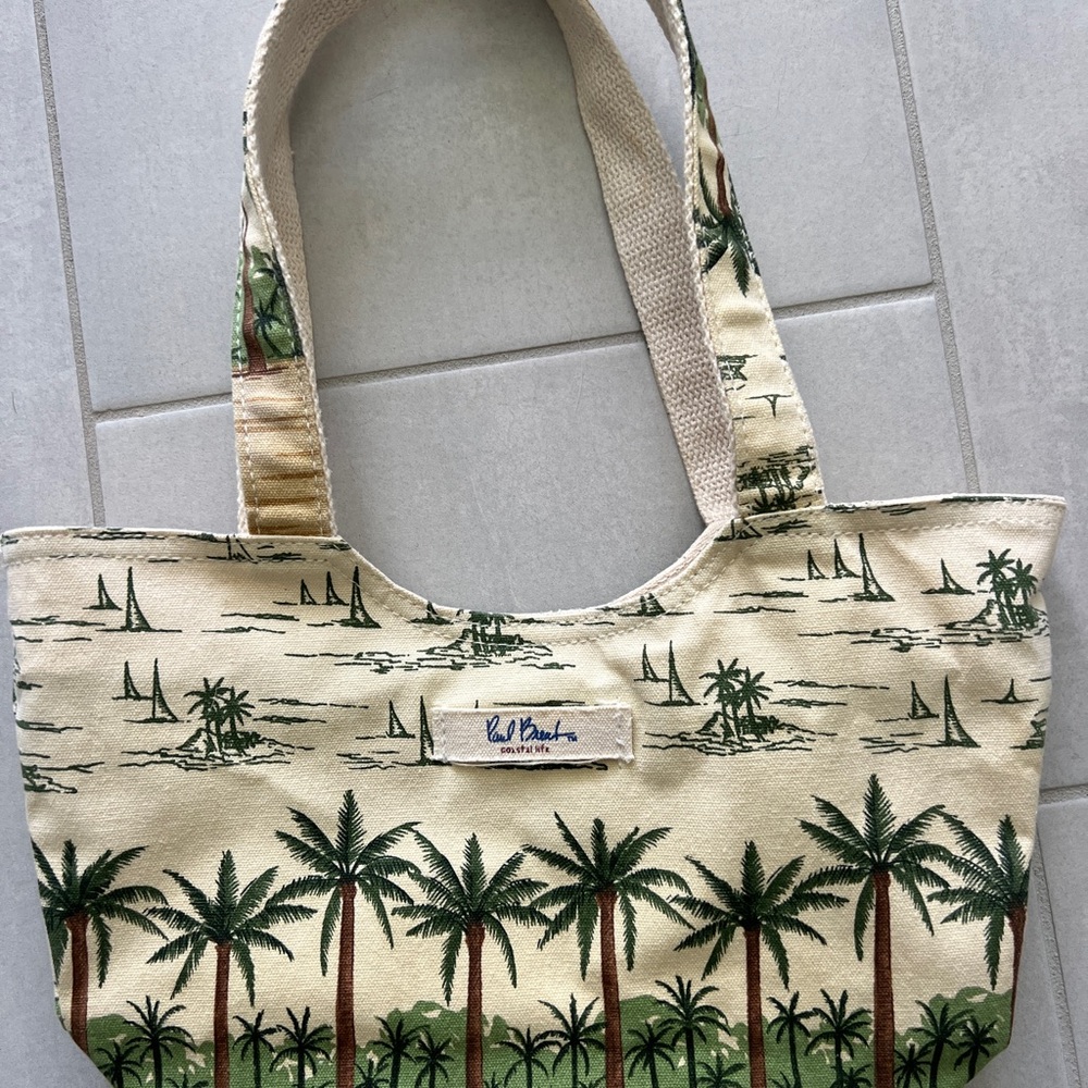 Paul Brent Coastal Life Palm Tree Canvas Small Tote Bag